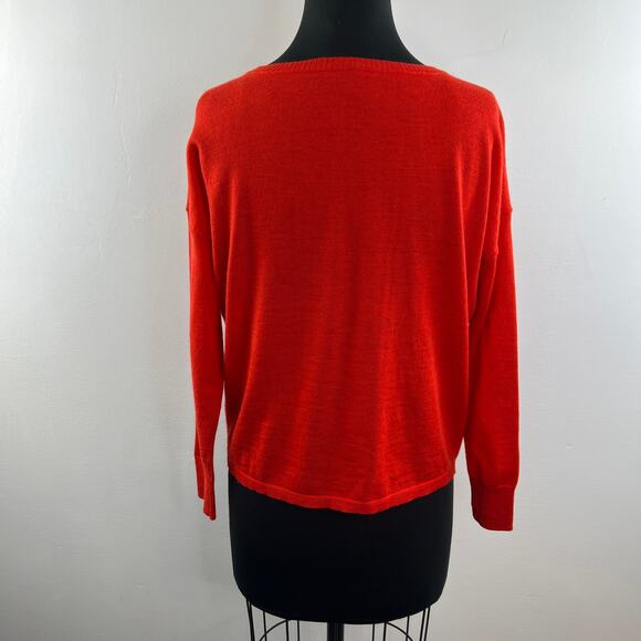 EILEEN FISHER Red Merino Wool Crewneck Sweater Pullover Long Sleeves Size XS - Picture 6 of 10